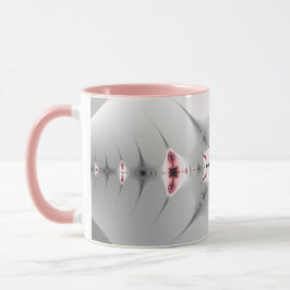 Monogrammed Girly Rosa och Silver Fractal Mugg