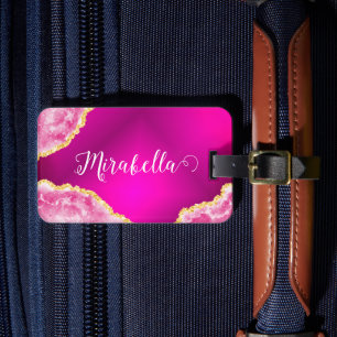 Monogrammed Girly Shock rosa Bright Bagagebricka