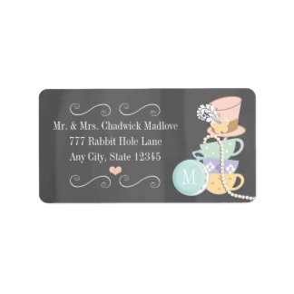 MONOGRAMMED GJORDE HATTER-RETURETIKETTER ADRESSETIKETT