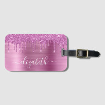 Monogrammed glitter Rosa Drips