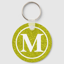 Monogrammed Golden Glitz BB Nyckelring