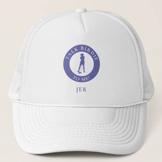 Monogrammed Golf Funny Golfer Birdie Saying Custom Keps (Framsida)