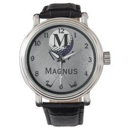 Monogrammed Golf Tee Silver Armbandsur