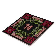 Monogrammed Goth Art nouveau Ro och Dahlia 