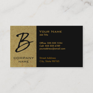 Monogrammed granitvisitkort - B Visitkort