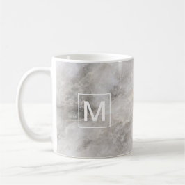 Monogrammed Grått Marble Kaffemugg