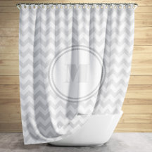 Monogrammed Grått White Stripe Chevron Mönster