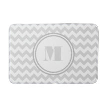 Monogrammed Grått White Stripe Chevron Mönster
