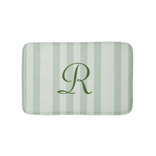 Monogrammed grönt med strimlad platta badrumsmatta