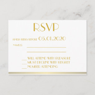 Monogrammed Guld Black Underbar Gatsby Bröllop OSA Kort