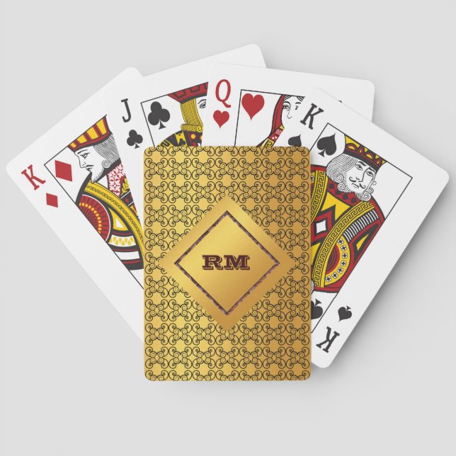 Monogrammed guld casinokort (Baksidan)