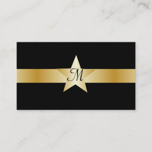 Monogrammed guld Färgad Star Monogrammed Visitkort