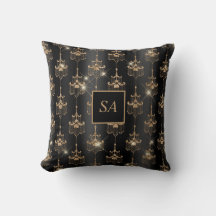 Monogrammed Guld Gnistra Chandelier Black