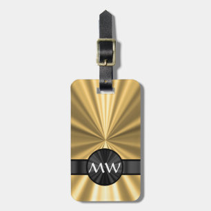 Monogrammed guld och svart bagagebricka