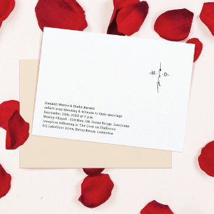 Monogrammed Hand Lettered Chic Kor Bröllop Inbjudningar