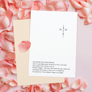 Monogrammed Hand Lettered Chic Kor Bröllop Inbjudningar