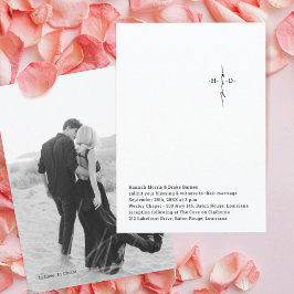 Monogrammed Hand Lettered Chic Kor Bröllop Inbjudningar