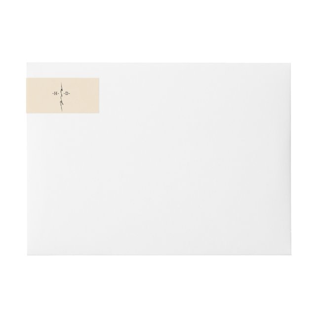 Monogrammed hand Lettered Chic Kor Etikettband (Framsidan)