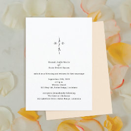 Monogrammed Hand Lettered Christian Kor Bröllop Inbjudningar