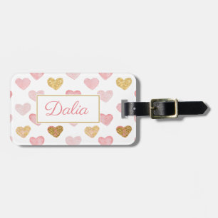 Monogrammed Hearts Mönster Bagagebricka