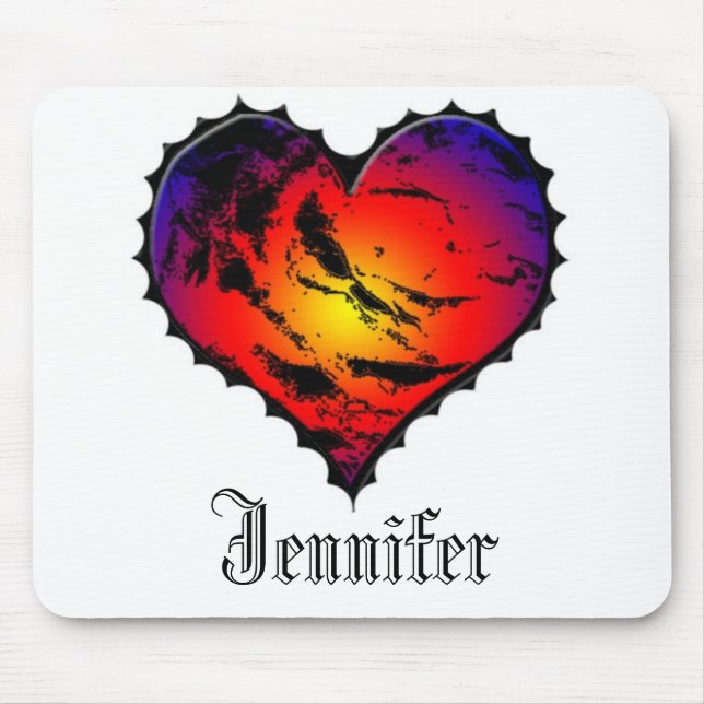 Monogrammed hjärtamousepad musmatta (Framsidan)