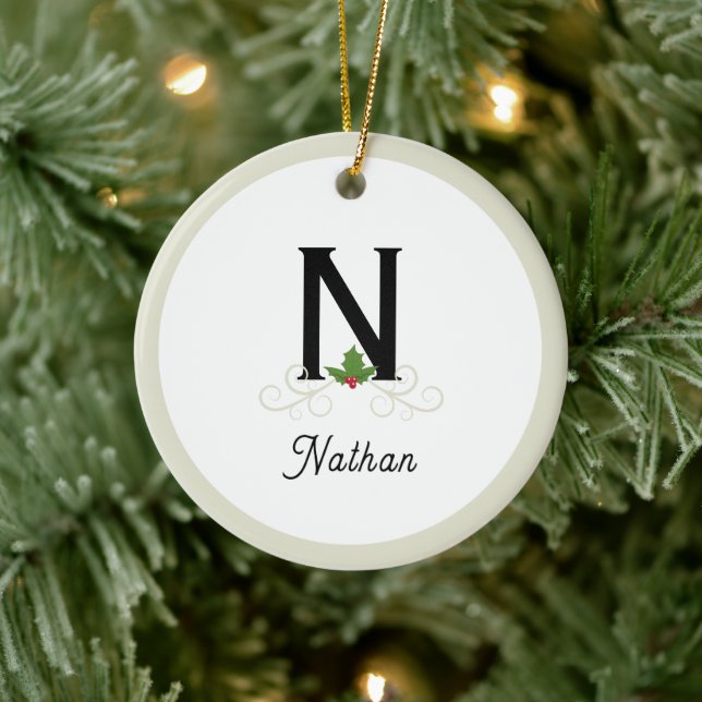 Monogrammed Holly Julgransprydnad Keramik (Träd)