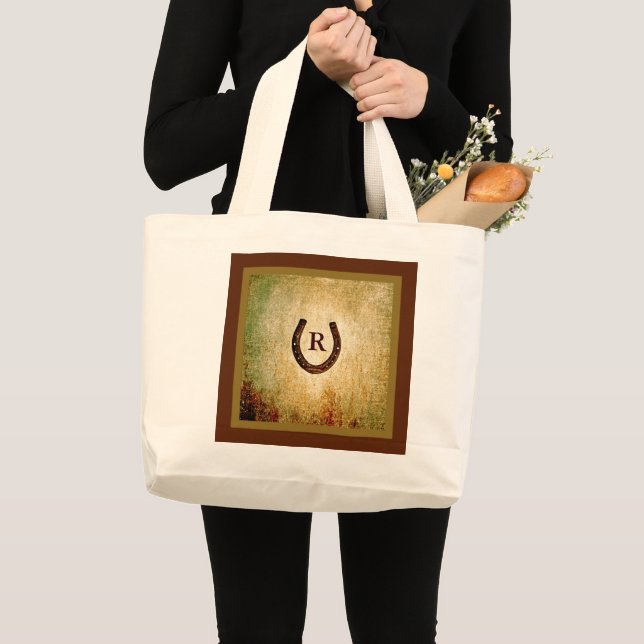 Monogrammed Horseshoe Jumbo Tygkasse (Framsida (produkt))