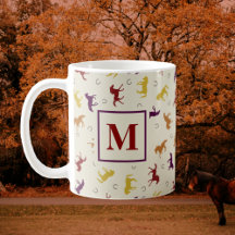 Monogrammed Höst löv hösthäst Mönster
