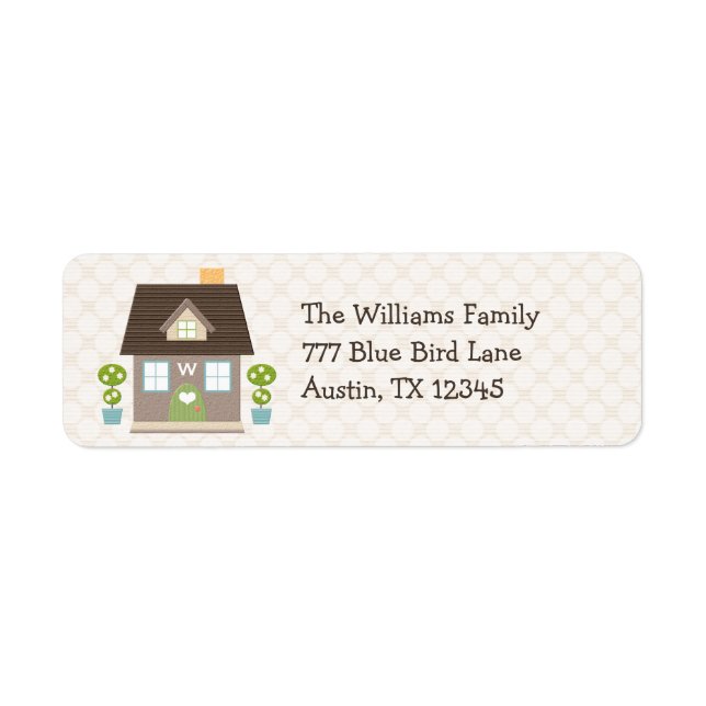 Monogrammed House-Returetiketter Returadress Etikett (Framsidan)