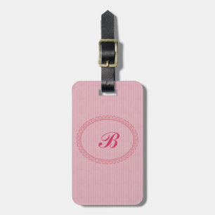 Monogrammed i initiala Rosor-En+Address/2 sid Bagagebricka