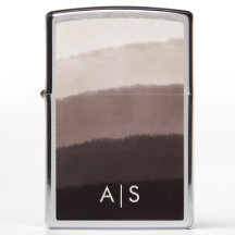 Monogrammed initial vattenfärg Walnut Brown Ombre
