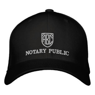 Monogrammed Initialer Notary Public Customized Broderad Keps