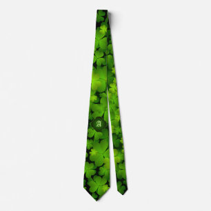 Monogrammed Irish Shamrock Dubbla Sided Tie Slips