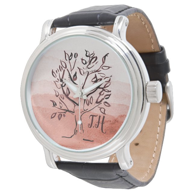 Monogrammed Japandi stil personlig watch Armbandsur (Vinklad)