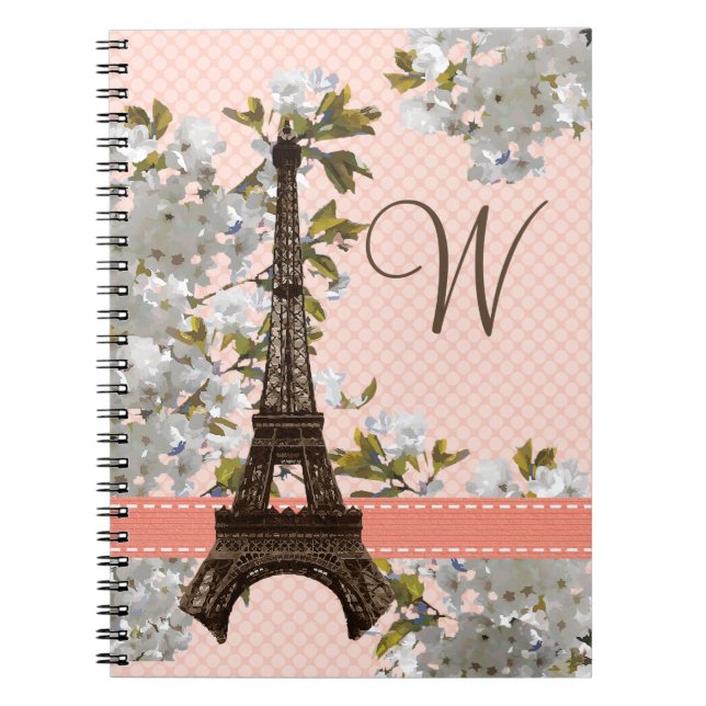 Monogrammed journal för anteckningsbok för Eiffel (Framsidan)