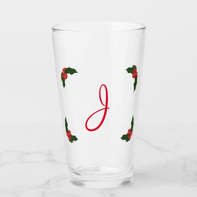 Monogrammed jul Holly Glaskopp (Skapare uppladdad)