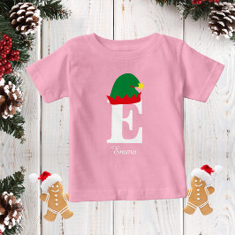 Monogrammed jul Namn Shirt, Elf Hat, familj T Shirt