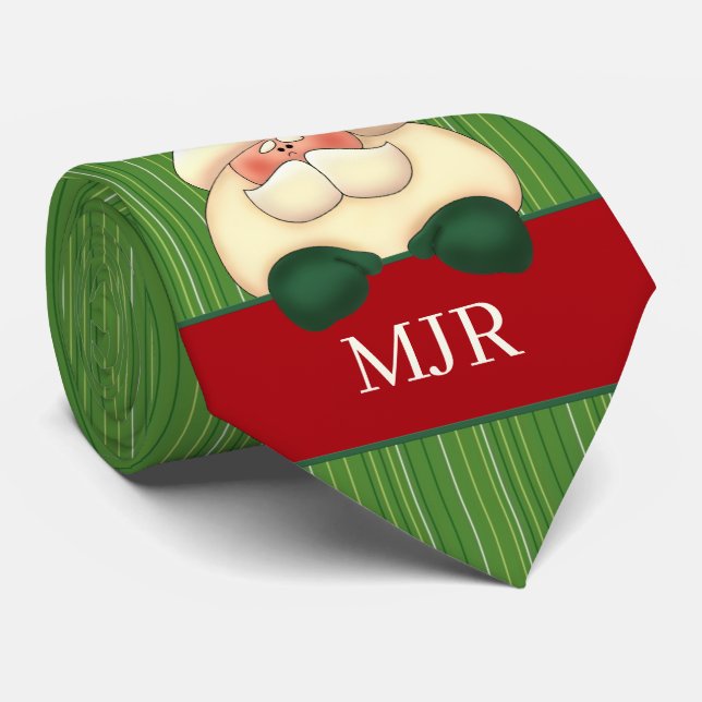 Monogrammed jultomten Roligt till Him Neck Tie Slips (Rullad)