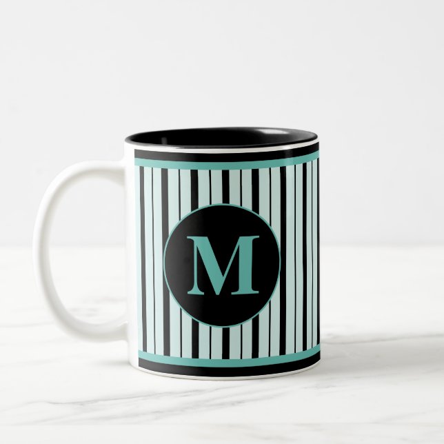 Monogrammed kaffe med två ton mugg (Vänster)