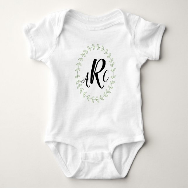 Monogrammed känd baby showerpersonlig t shirt (Framsida)