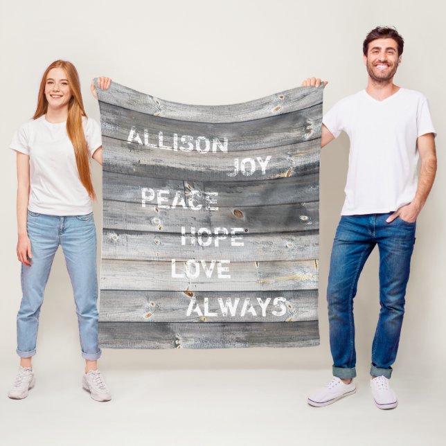 Monogrammed känt citationstecken för lantlig fleecefilt (På plats)