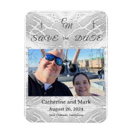 Monogrammed katolsk faux-satin Spara datum Magnet