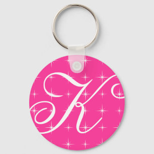 Monogrammed keychain med sparkling stjärnadesign nyckelring
