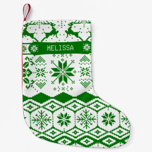 Monogrammed Knitten julren Liten Julstrumpa