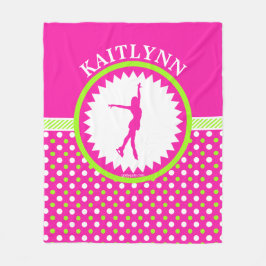 Monogrammed konståkarerosor - grön polka dots fleecefilt