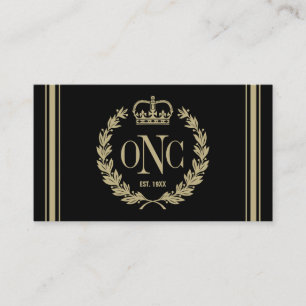 Monogrammed lagrarkran & krona visitkort