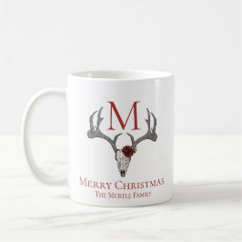 Monogrammed Land Julafton Reindeer Skull och Ro Kaffemugg