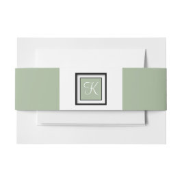 Monogrammed Laurel Grönt Band För Inbjudningskort