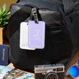 Monogrammed Lavender Luggage Tag Bagagebricka