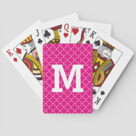 Monogrammed leka kort med quatrefoilmönster spelkort
